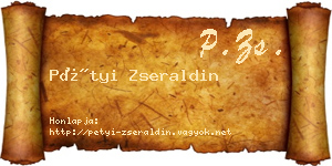 Pétyi Zseraldin névjegykártya